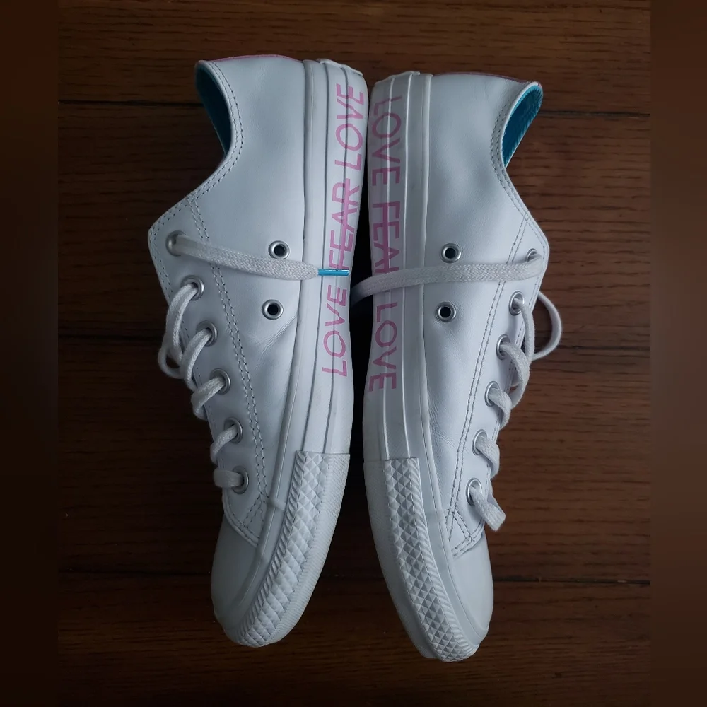 Like New Converse CTAS Love The Progress Leather Sneakers - Picture 3 of 11